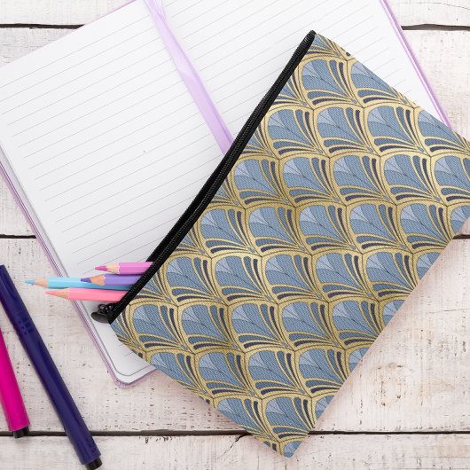 Elegant Blue Gold Art Deco Pattern Etui