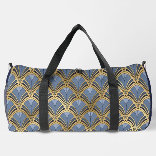 Elegant Blue Gold Art Deco  Pattern Plunjezak (Achterkant)
