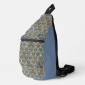 Elegant Blue Gold Art Deco  Pattern Sling Bag (Rechterhoek)