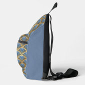 Elegant Blue Gold Art Deco  Pattern Sling Bag (Rechts)