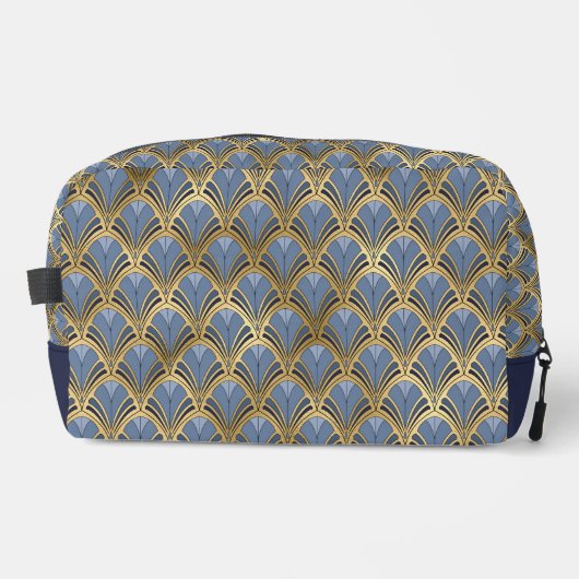 Elegant Blue Gold Art Deco  Pattern Toilettasje (Voorkant)