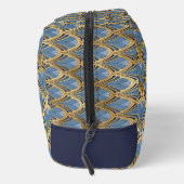 Elegant Blue Gold Art Deco  Pattern Toilettasje (Rechts)