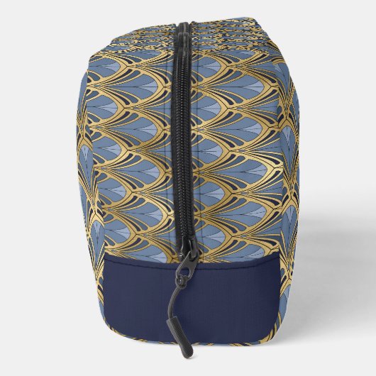 Elegant Blue Gold Art Deco  Pattern Toilettasje (Rechts)