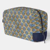 Elegant Blue Gold Art Deco  Pattern Toilettasje (Rechterhoek)