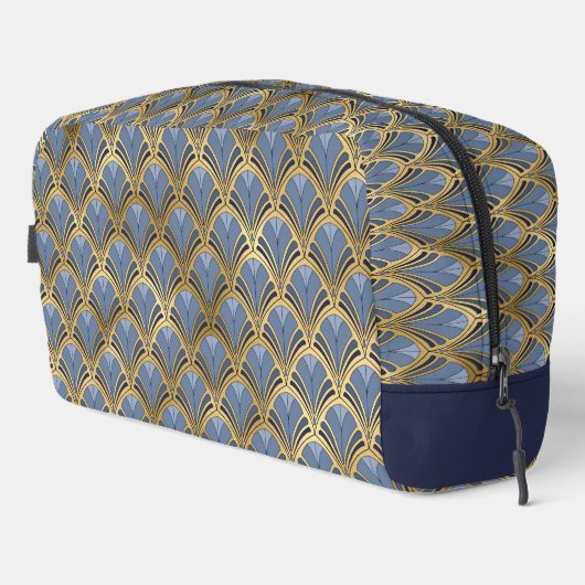 Elegant Blue Gold Art Deco  Pattern Toilettasje (Rechterhoek)