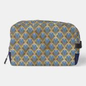Elegant Blue Gold Art Deco  Pattern Toilettasje (Achterkant)