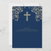 Elegant Blue Gold Bible Verse-bevestiging Kaart (Achterkant)