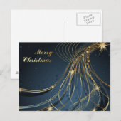 Elegant Blue & Gold Briefkaart (Voorkant / Achterkant)