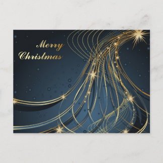 Elegant Blue & Gold Briefkaart