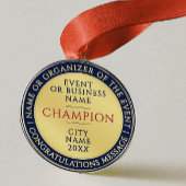 Elegant Blue Gold Champion Medal Business Achieve Metalen Ornament