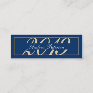 Elegant blue gold classic afstuderen insert card contactkaartje