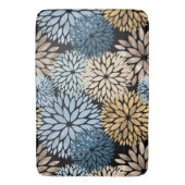 Elegant Blue Gold Dahlia Floral Badmat (Voorkant Verticaal)