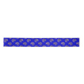 Elegant Blue Gold Dragon Satin Ribbon Satijnen Lint (Voorkant)