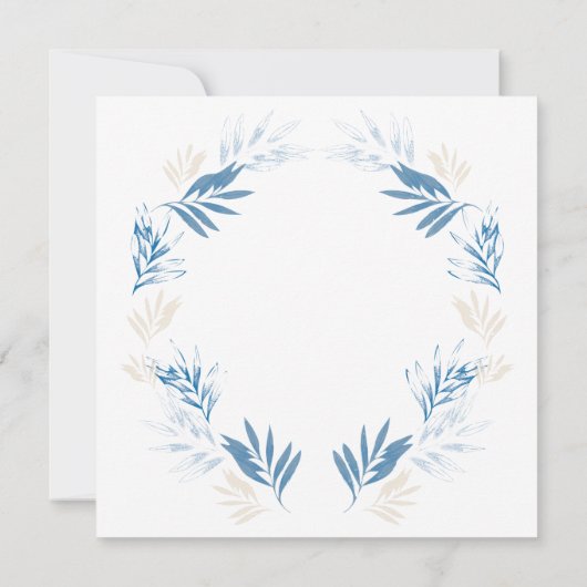 Elegant Blue Gold First Heilige Communie Bedankkaart (Achterkant)