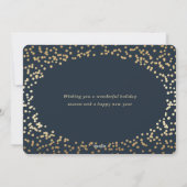 Elegant Blue Gold Foil Hand Lettered Business Feestdagenkaart (Achterkant)