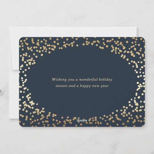 Elegant Blue Gold Foil Hand Lettered Business Feestdagenkaart (Achterkant)