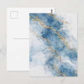 Elegant Blue Gold Glitter Abstract Flow            Briefkaart (Voorkant / Achterkant)