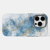 Elegant Blue Gold Glitter Abstract Flow Case-Mate iPhone Case (Achterkant (horizontaal))