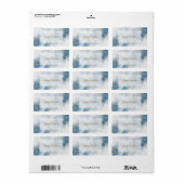 Elegant Blue Gold Glitter Abstract Flow Etiket (Full Sheet)