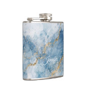 Elegant Blue Gold Glitter Abstract Flow            Heupfles (Rechts)