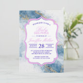 Elegant Blue Gold Glitter Abstract Flow            Kaart (Staand voorkant)