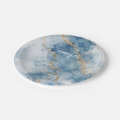 Elegant Blue Gold Glitter Abstract Flow            Papieren Bordje (Gekanteld)