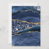 Elegant Blue & Gold Glitter Agate 21st Birthday Kaart (Achterkant)