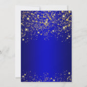 Elegant Blue Gold Glitter Christmas Eve Party Kaart (Achterkant)