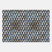 Elegant Blue Gold Glitter-kerstbomen Inpakpapier Vel (Voorkant 3)
