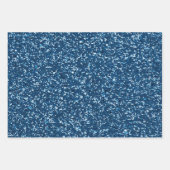 Elegant Blue Gold Glitter-kerstbomen Inpakpapier Vel (Voorkant)