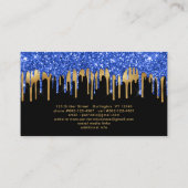 Elegant Blue Gold Glitter-schijven zwart, modern Visitekaartje (Achterkant)