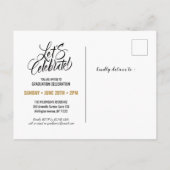Elegant Blue Gold Glitter Script Photo Afstuderen Uitnodiging Briefkaart (Achterkant)