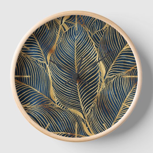 Elegant Blue Gold Leaf-ontwerp (Voorkant)