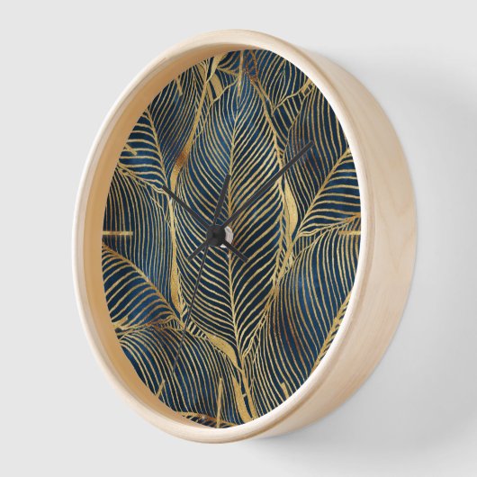Elegant Blue Gold Leaf-ontwerp (Hoek)