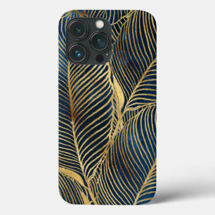 Elegant Blue Gold Leaf-ontwerp Case-Mate iPhone Case
