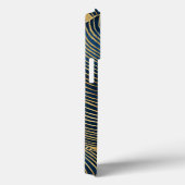 Elegant Blue Gold Leaf-ontwerp Case-Mate iPhone Case (Achterkant / Rechts)