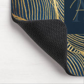 Elegant Blue Gold Leaf-ontwerp Muismat (Hoek)