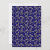Elegant Blue Gold Lion Floral Baptisme Kaart (Achterkant)