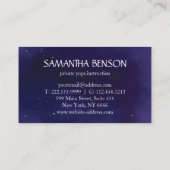 Elegant Blue & Gold Lotus Yoga Instructor Visitekaartje (Achterkant)