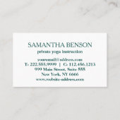 Elegant Blue & Gold Lotus Yoga Instructor Visitekaartje (Achterkant)