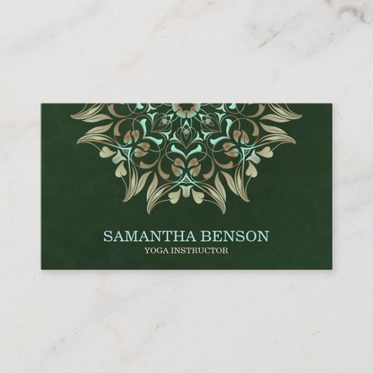 Elegant Blue & Gold Lotus Yoga Instructor Visitekaartje (Voorkant)