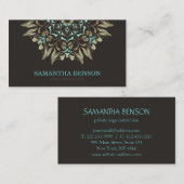 Elegant Blue & Gold Lotus Yoga Instructor Visitekaartje (Voorkant / Achterkant)