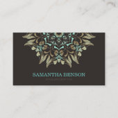 Elegant Blue & Gold Lotus Yoga Instructor Visitekaartje (Voorkant)