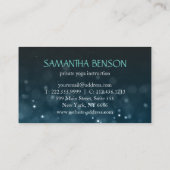 Elegant Blue & Gold Lotus Yoga Instructor Visitekaartje (Achterkant)