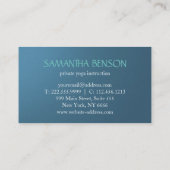 Elegant Blue & Gold Lotus Yoga Instructor Visitekaartje (Achterkant)