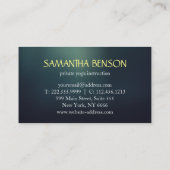 Elegant Blue & Gold Lotus Yoga Instructor Visitekaartje (Achterkant)