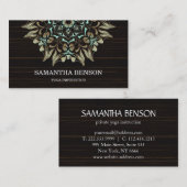 Elegant Blue & Gold Lotus Yoga Instructor Visitekaartje (Voorkant / Achterkant)