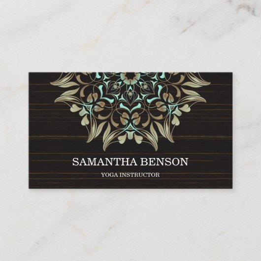 Elegant Blue & Gold Lotus Yoga Instructor Visitekaartje (Voorkant)