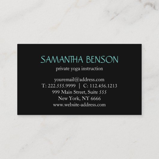 Elegant Blue & Gold Lotus Yoga Instructor Visitekaartje (Achterkant)