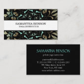 Elegant Blue & Gold Lotus Yoga Instructor Visitekaartje (Voorkant / Achterkant)